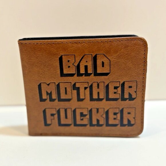 Brown Embroidered Bad Mother Fu**er Wallet As Seen in Pulp Fiction | Free Ship - Picture 1 of 6